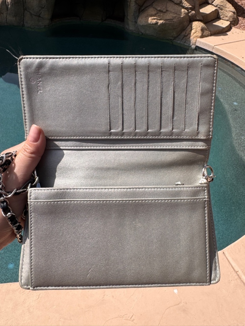 Authentic CHANEL Black Camellia Quilted Leather Shoulder Bag with Chain Strap - Picture 8 of 12